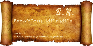 Barkóczy Mátyás névjegykártya