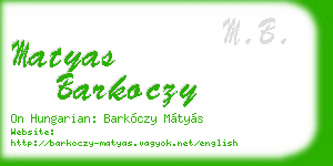 matyas barkoczy business card
